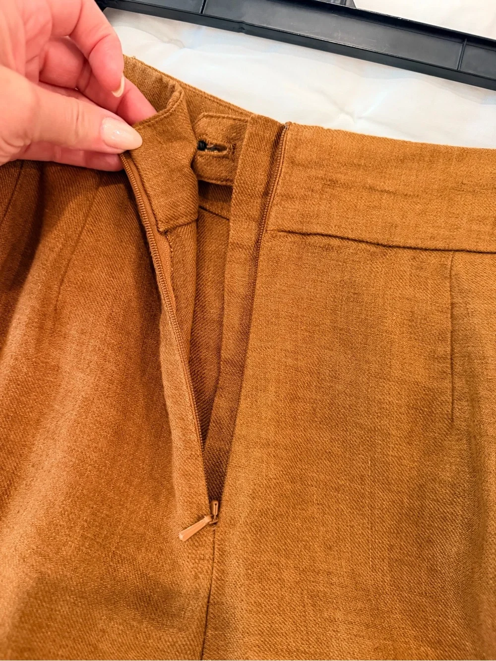 Banana Republic cinnamon Brown Lina Linen Wide-Leg Trousers